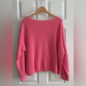 French Connection Waffle Knit Millie Mozart Slag Neck Sweater